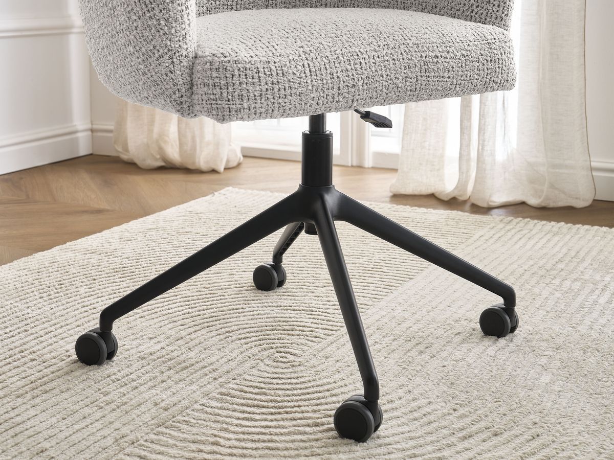 Chaise de bureau SOPHIE BOBOCHIC gris clair en tissu chiné à roulettes — vue 12