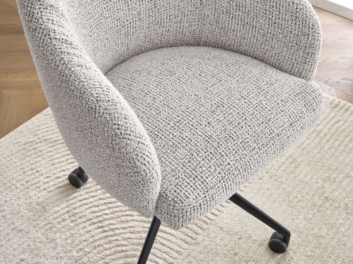 Chaise de bureau SOPHIE BOBOCHIC gris clair en tissu chiné à roulettes — vue 10