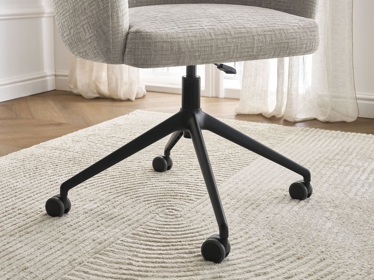 Chaise de bureau BOBOCHIC SOPHIE beige en tissu texturé avec roulettes — vue 12