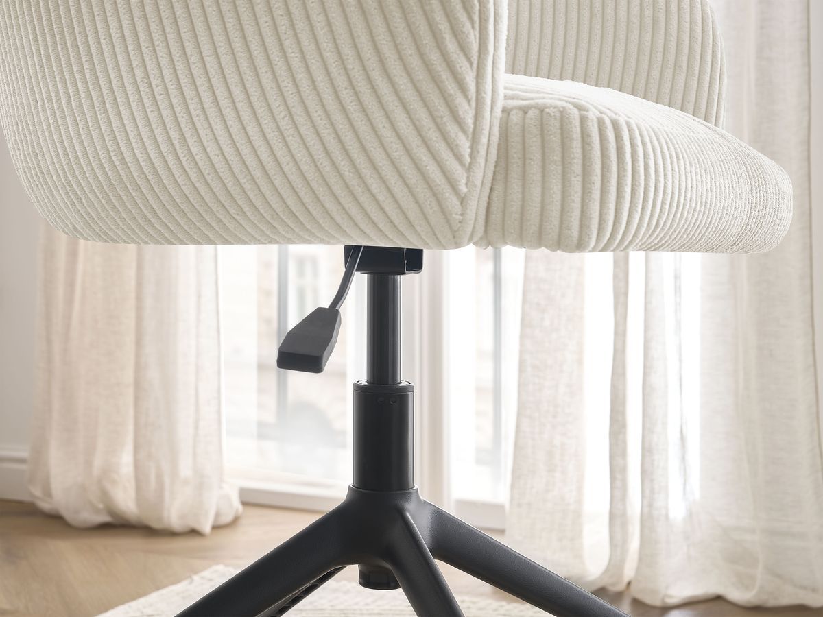 Chaise de bureau SOPHIE BOBOCHIC beige en velours côtelé avec roulettes — vue 11