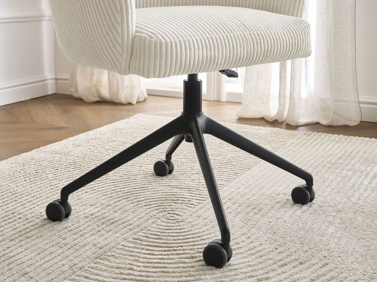 Chaise de bureau SOPHIE BOBOCHIC beige en velours côtelé avec roulettes — vue 12