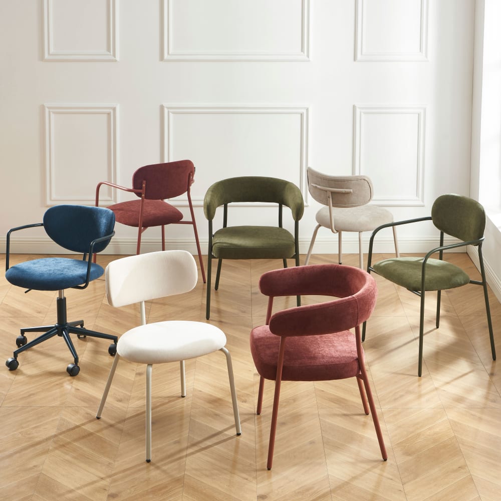 Chaise de bureau Pantone en tissu bleu nuit avec assise rembourrée et roulettes — vue 5