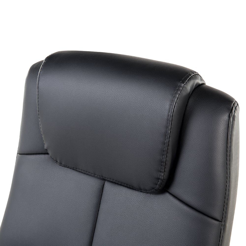 Fauteuil de bureau Beliani noir en cuir PU avec appui-tête coussiné — vue 8