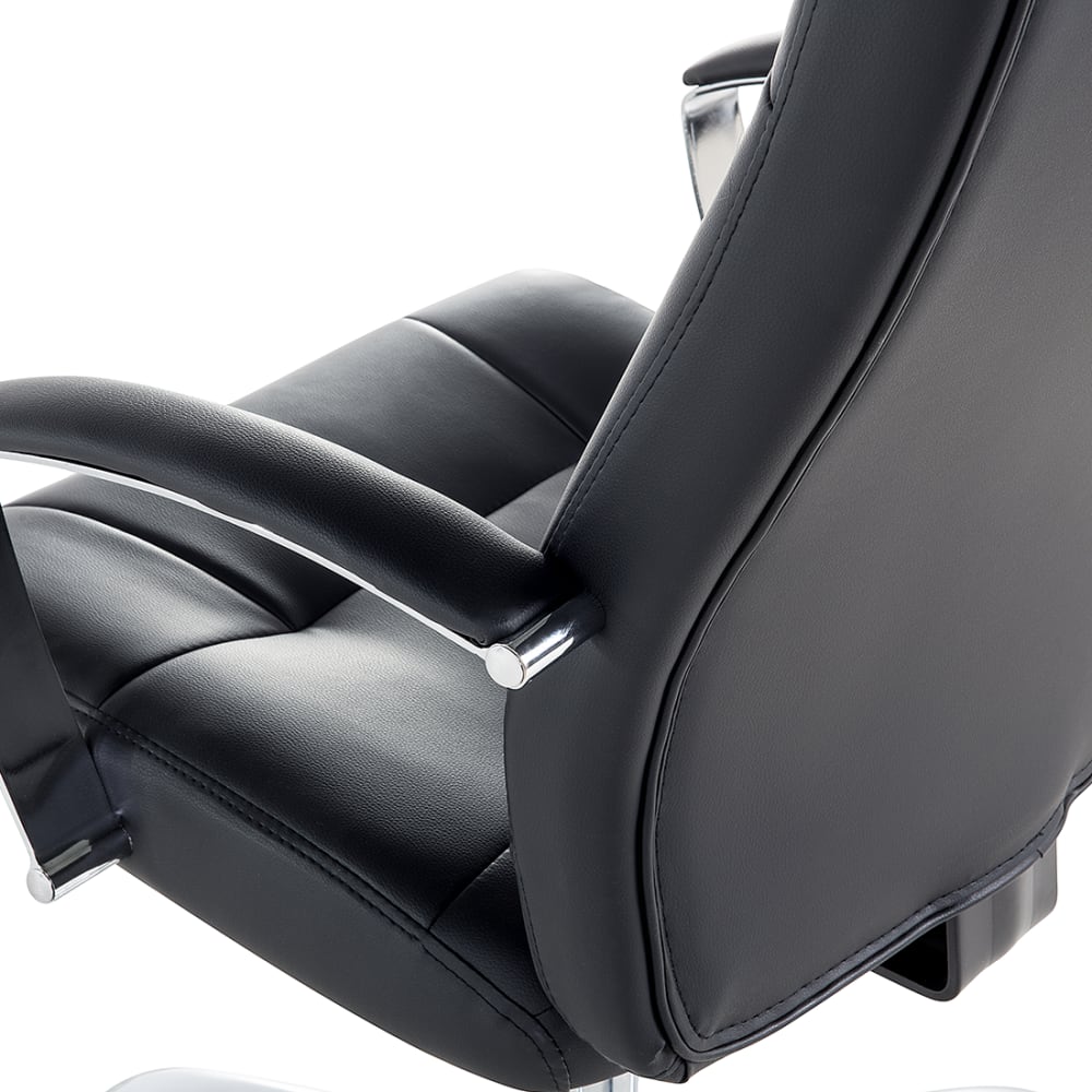 Fauteuil de bureau Beliani noir en cuir PU avec appui-tête coussiné — vue 10