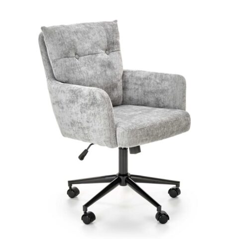 Fauteuil de bureau MSO en tissu gris avec base à cinq roulettes