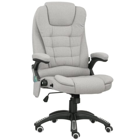 Fauteuil de bureau Vinsetto gris avec dossier inclinable et assise réglable