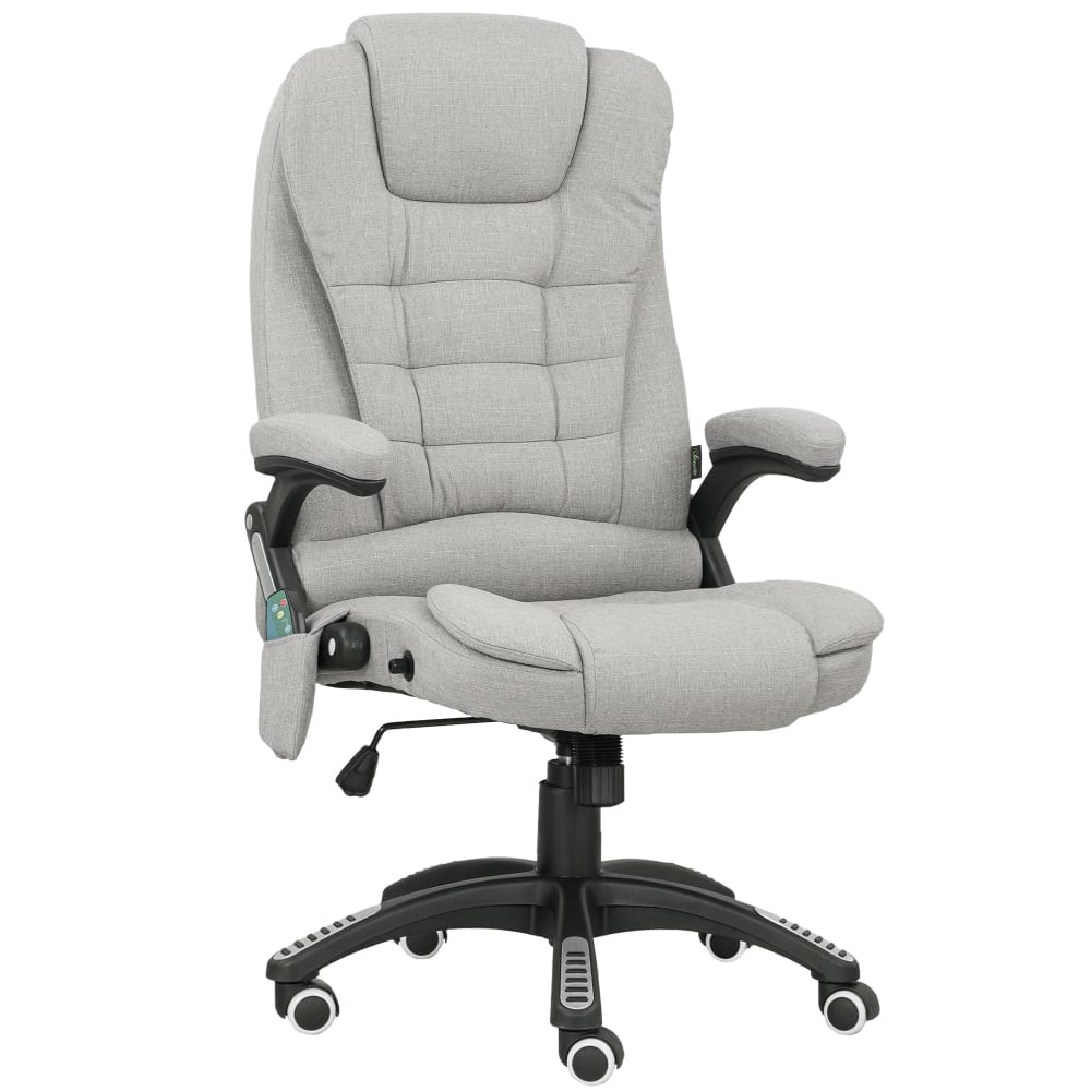 Fauteuil de bureau Vinsetto gris avec dossier inclinable et assise réglable