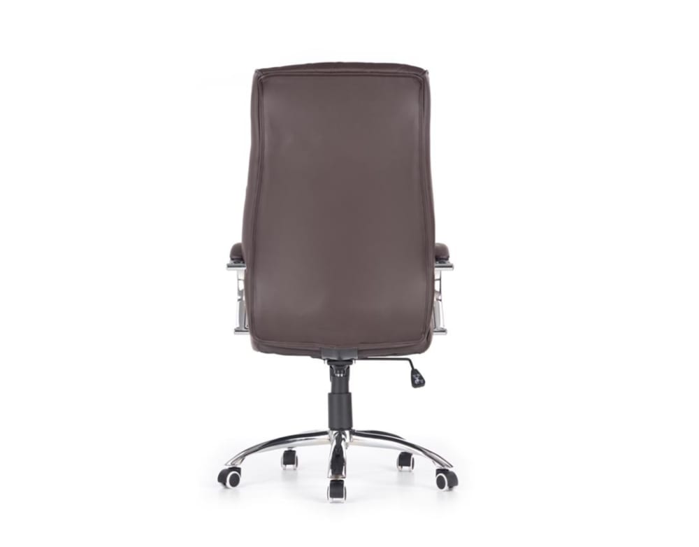 Fauteuil de bureau MSO marron capitonné avec revêtement en cuir et pieds en acier — vue 4
