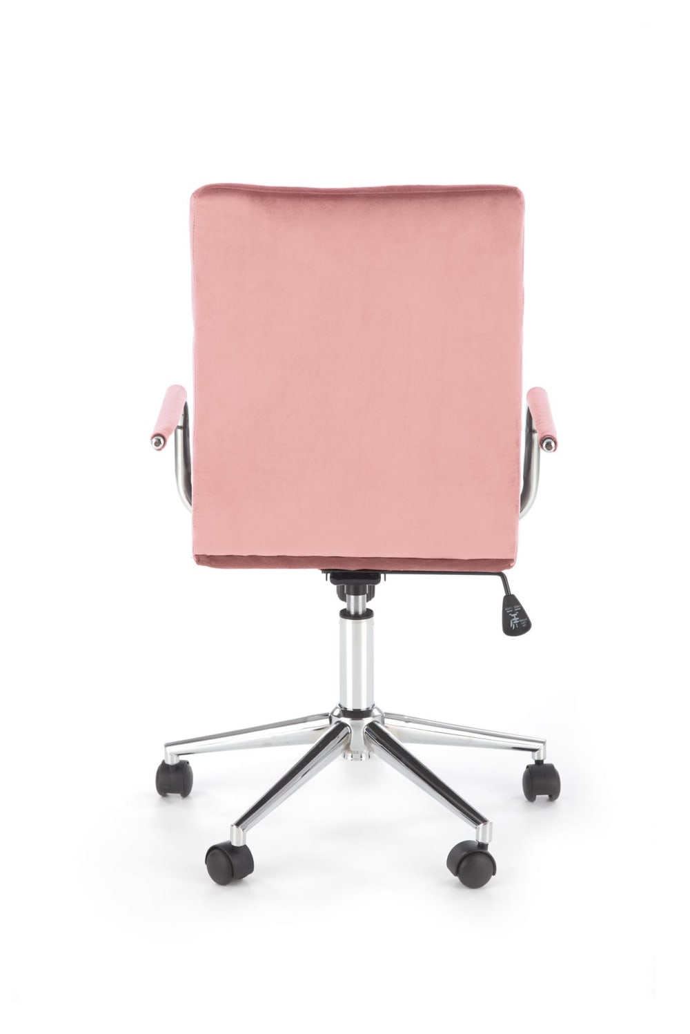 Siège de bureau enfant MSO en velours rose avec structure chromée — vue 5